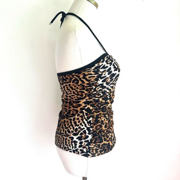Calvin Klein V-Wire Halter Tankini Top Jaguar Brown Size Medium NWT - Picture 5 of 14